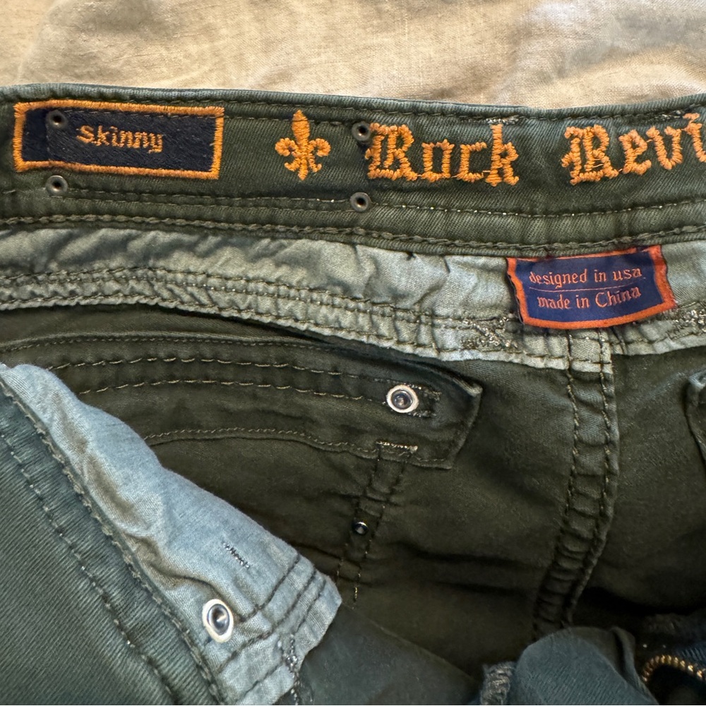 Rock Revival Slim Jeans in Dark Olive Green - Picture 6 of 9